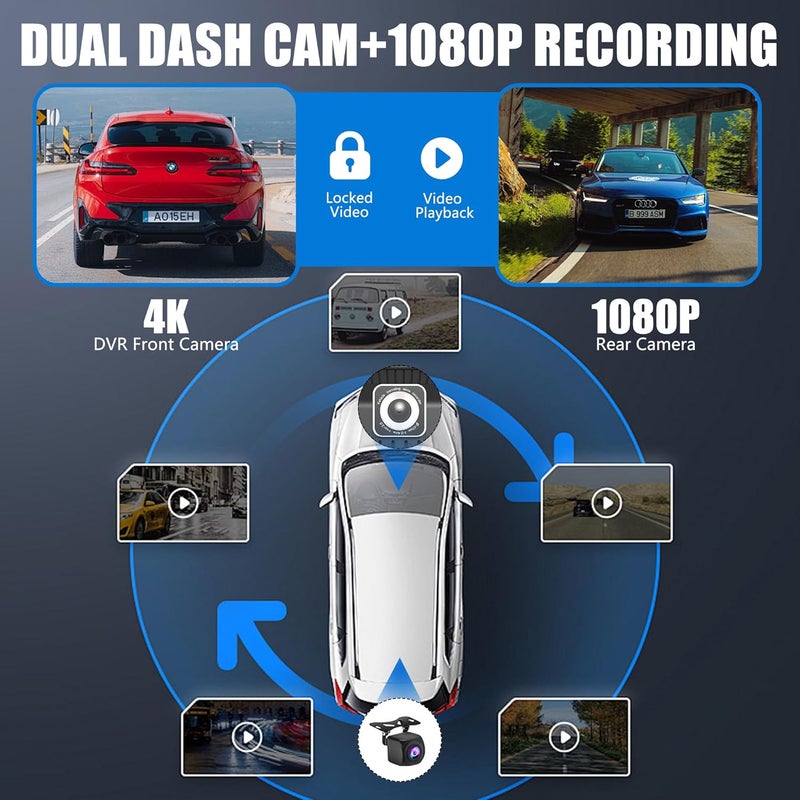 xpootoon 9-Inch Wireless Apple CarPlay & Android Auto, Portable Carplay Radio, 4K Dash Cam 1080P Backup Camera, Touchscreen with GPS Navigation, Bluetooth, Voice Control, Carplay Screen for All Cars - Image 3